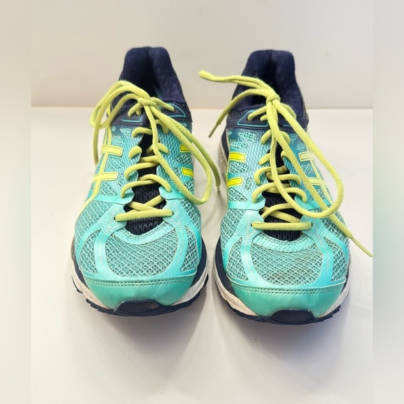 ASICS Women GEL-Cumulus 17 2A 5.5AA Running Shoe Mint/Yellow/Navy - Picture 2 of 7